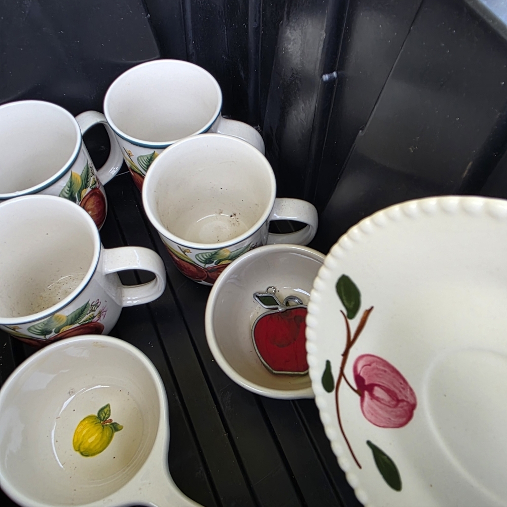 Apple Motif Mug and Plate Set